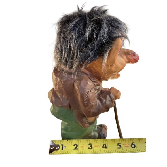 Vintage Erling Krage Troll Old Man Figurine With Cane Handcrafted Marked 63/601 - Picture 10 of 16